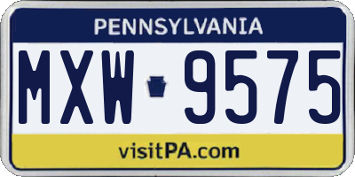 PA license plate MXW9575