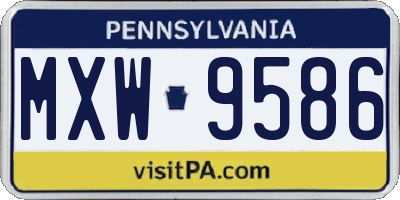 PA license plate MXW9586