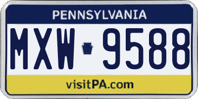 PA license plate MXW9588