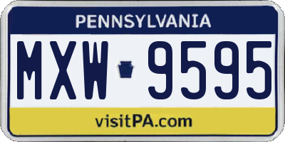 PA license plate MXW9595