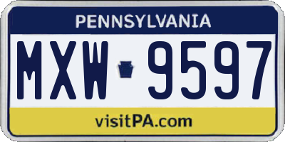 PA license plate MXW9597