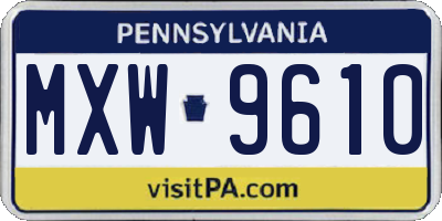 PA license plate MXW9610