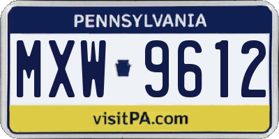 PA license plate MXW9612