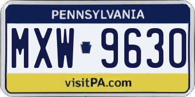 PA license plate MXW9630