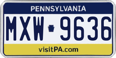 PA license plate MXW9636