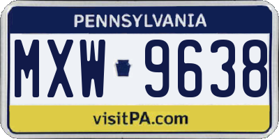 PA license plate MXW9638