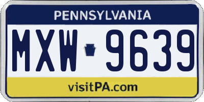 PA license plate MXW9639