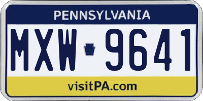 PA license plate MXW9641