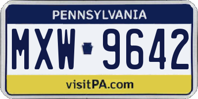 PA license plate MXW9642