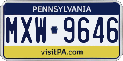 PA license plate MXW9646
