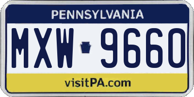 PA license plate MXW9660