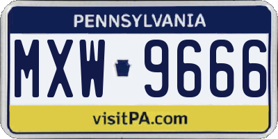 PA license plate MXW9666