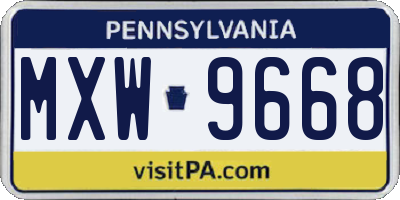 PA license plate MXW9668