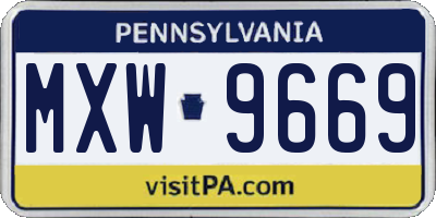 PA license plate MXW9669