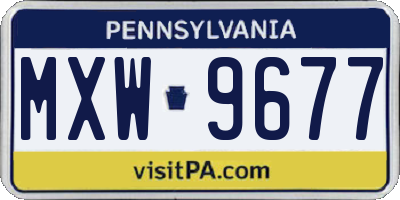 PA license plate MXW9677