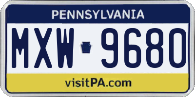 PA license plate MXW9680