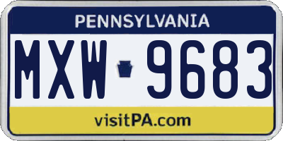 PA license plate MXW9683