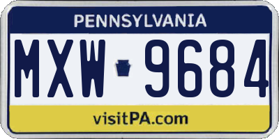 PA license plate MXW9684