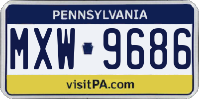 PA license plate MXW9686