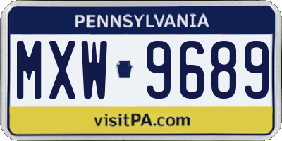 PA license plate MXW9689