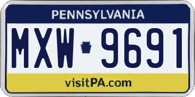 PA license plate MXW9691