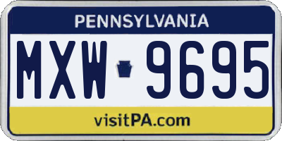 PA license plate MXW9695