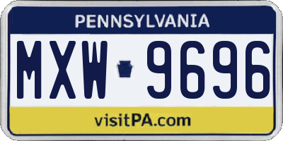 PA license plate MXW9696