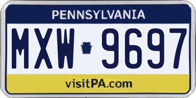 PA license plate MXW9697
