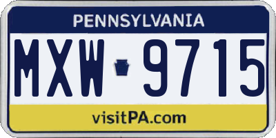 PA license plate MXW9715
