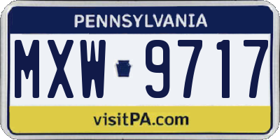 PA license plate MXW9717