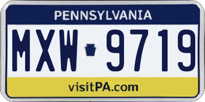 PA license plate MXW9719