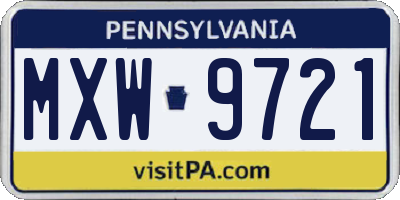 PA license plate MXW9721