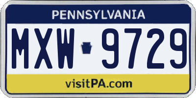 PA license plate MXW9729