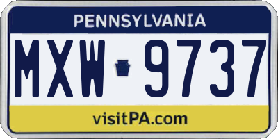 PA license plate MXW9737