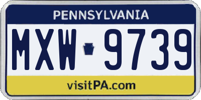 PA license plate MXW9739