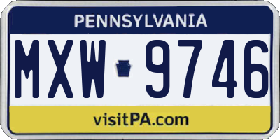 PA license plate MXW9746