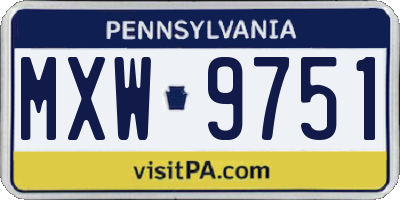 PA license plate MXW9751