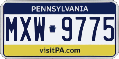 PA license plate MXW9775