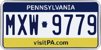 PA license plate MXW9779