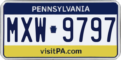 PA license plate MXW9797