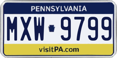 PA license plate MXW9799