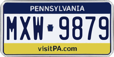 PA license plate MXW9879