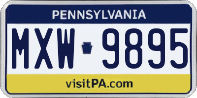 PA license plate MXW9895