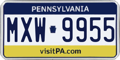 PA license plate MXW9955