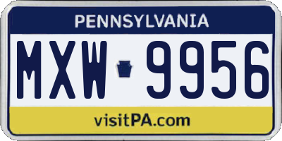 PA license plate MXW9956