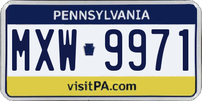 PA license plate MXW9971