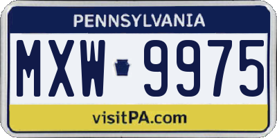 PA license plate MXW9975