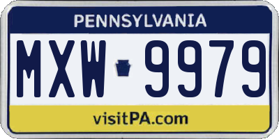 PA license plate MXW9979