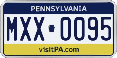 PA license plate MXX0095