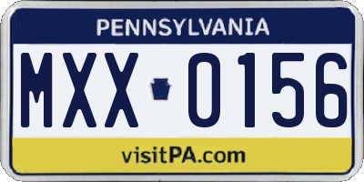 PA license plate MXX0156